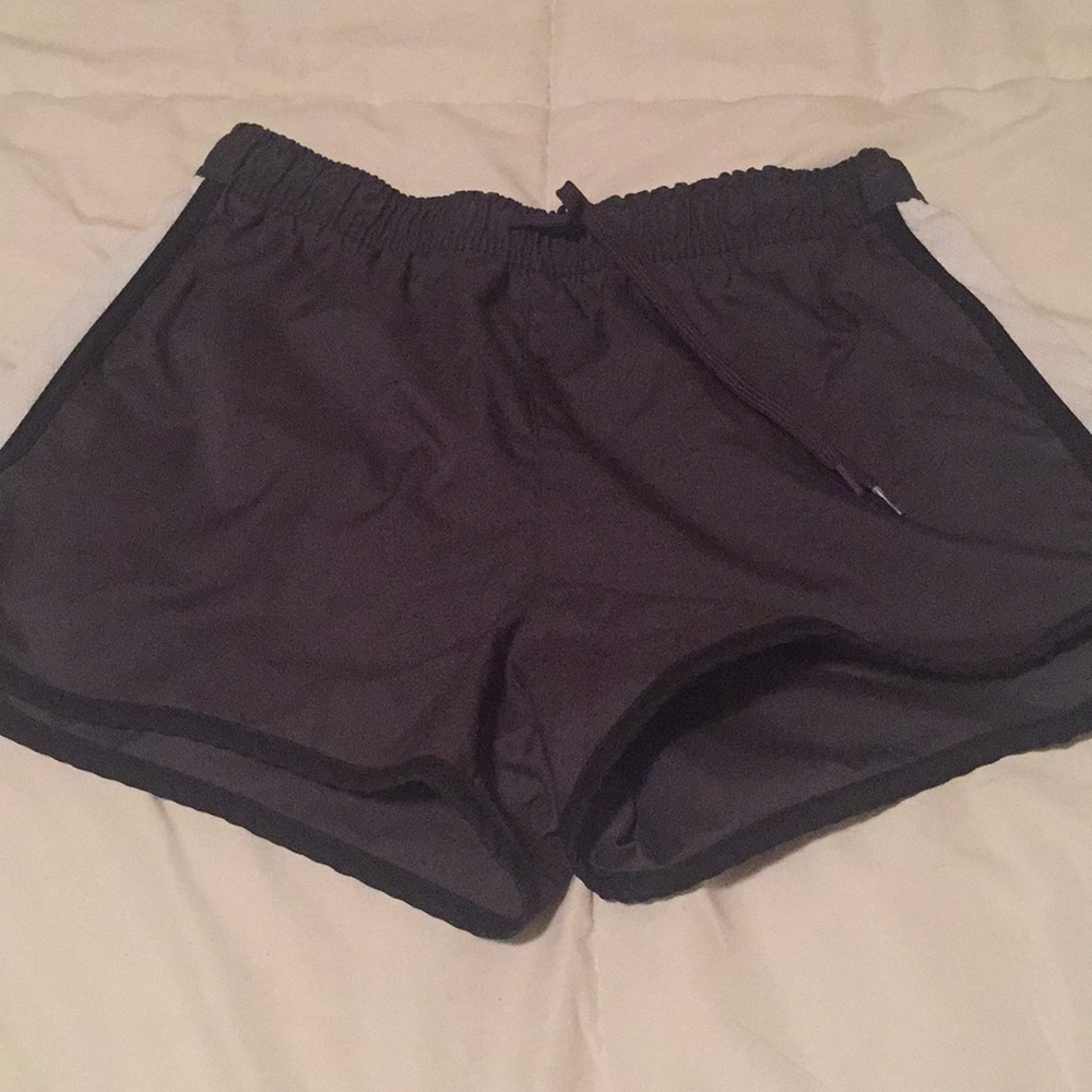 Grey, white and black shorts